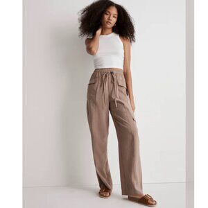 Madewell Straight Cargo Pants in Softdrape Light Umber Tan Sz S Casual Travel